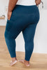 Mesh Insert Athletic Leggings In Teal