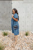Fall Fancy Tiered Dress In Blue Dawn