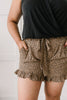 Short Leash Ruffled Shorts In Taupe