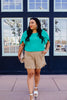 Ruffly Speaking Shorts In Khaki