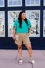 Ruffly Speaking Shorts In Khaki