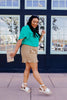 Ruffly Speaking Shorts In Khaki