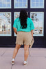 Ruffly Speaking Shorts In Khaki
