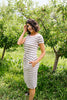 Striped Drawstring T-Shirt Dress