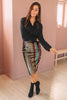 Sequin Kaleidoscope Striped Pencil Skirt