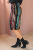 Sequin Kaleidoscope Striped Pencil Skirt