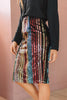 Sequin Kaleidoscope Striped Pencil Skirt