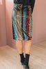Sequin Kaleidoscope Striped Pencil Skirt
