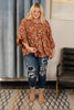 Floral Collage Top in Cognac
