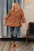 Floral Collage Top in Cognac