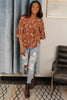 Floral Collage Top in Cognac