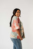 Waffle Knit Tie Dye Top In Sunrise