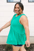 Basic Babydoll Tank In Kelly Green