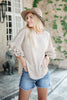 Be Mine Ruffle Sleeve Top in Oatmeal