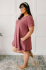 Best Of The Basic Tee Shirt Dress in Burgundy