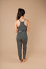 Black & White Striped Surplice Jumpsuit