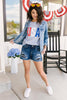 Born In The USA Graphic Tee In Baby Blue
