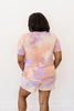 Brushed Knit Tie Dye Lounge Shorts In Coral