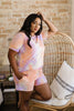Brushed Knit Tie Dye Lounge Top In Coral