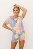 Brushed Knit Tie Dye Shorts In Blue
