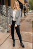 Business Casual Striped Jacket in Black