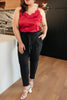 Business Woman Paperbag Pants in Black