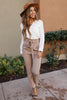 Business Woman Paperbag Pants in Khaki