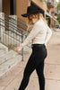 Button Sleeve Elegance Turtleneck Sweater In Ivory