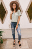 Buttons and Henley Top in Sea Salt