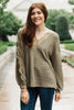 Chloe Lace & Drape Sweater in Olive