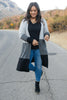 Clarissa Striped Cardigan in Black