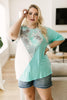 Cool Slice Of Tie Dye Top In Teal