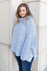 Cozy Cowl Neck in Heather Blue
