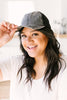 Criss Cross Ponytail Baseball Cap in Black