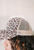 Criss Cross Ponytail Baseball Cap in Cheetah