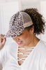Criss Cross Ponytail Baseball Cap in Cheetah