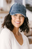 Criss Cross Ponytail Baseball Cap in Denim