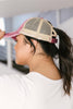 Criss Cross Ponytail Baseball Cap in Red