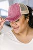 Criss Cross Ponytail Baseball Cap in Red