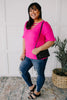 Crossing Wires Top in Fuchsia