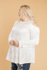 Crushing It Cold Shoulder Blouse In Pearl