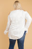 Crushing It Cold Shoulder Blouse In Pearl