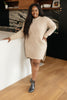 Diamond Details Sweater Dress/Tunic in Beige