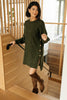 Diamond Details Sweater Dress in Olive