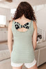 Back The Bow Up Striped Tank In Sage