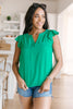 Fantastic Ruffle Sleeve in Kelly Green