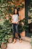 Girls Don't Sweat Sweater In Antique Blue