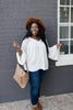 Gracie Lacey Shoulder Top In Ivory
