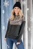 Half Camo Pullover in Charcoal