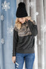 Half Camo Pullover in Charcoal